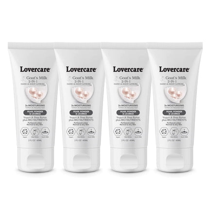 Lovers Care 4-PACK Goat Milk Body Lotion for Dry Skin Pearl 2 fl oz (60ml) - 4-PACK - Royalessencelux