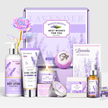 Gifts for WomenBath and Body Gifts SetSpa Gifts for Women Lavender Gift BasketsBirthday Gifts for Women Self Care Relaxing Bath Sets for Women GiftGifts for MomHerSisterWife - Royalessencelux