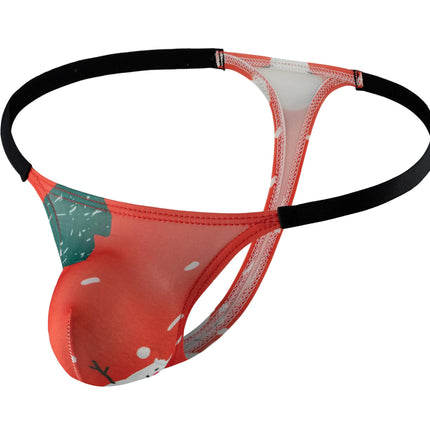 Maiclaice Mens Polyester Thong G String Low Rise Bikini Briefs Underwear Red XXL - Royalessencelux