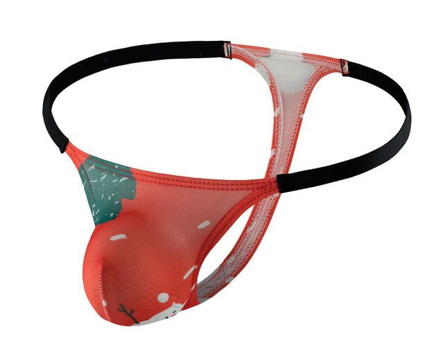 Maiclaice Mens Polyester Thong G String Low Rise Bikini Briefs Underwear Red XXL - Royalessencelux