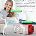 Red rectangular s91s fashion wireless bluetooth speaker clock with a sleek modern design and transparent 08:30 display