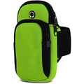 Bright green and black galaxy z flip sports armband with zipper closure and elastic strap for secure fit fitness case