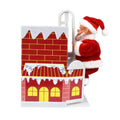 Red and white plush santa claus climbing rainbow cardboard chimney in climbing rainbow parachute toy design