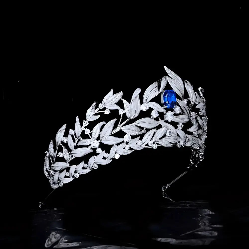 Sapphire Crown Copper Micro Inlay AAA Zircon Crown Wedding Headdress Button Full Cup Plus Size Bra Without Wi Royalessencelux