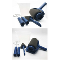 Blue plastic seamless sponge corner paint brush roller with black foam core and ergonomic handle for precise corner paint
