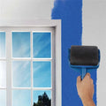 Blue plastic handle seamless sponge corner paint brush roller with black foam surface for precise corner paint application