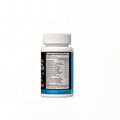 White plastic seaweed capsules bottle with black label showing detailed nutritional information on back side