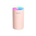 Pastel pink second generation colorful cup humidifier usb with rainbow led light ring and cylindrical design
