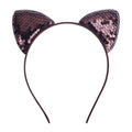 Shiny rose gold sequined cat ear sweet headband hairpin featuring cartoon style for fashionable wear