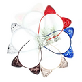 A collection of sequined cat ear sweet headband hairpins in red blue silver and black for cartoon style use