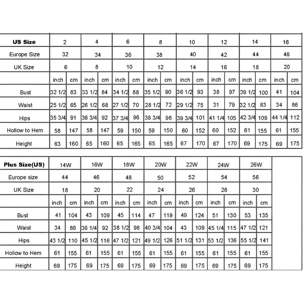 Detailed size conversion chart for dazzling gold sequined lace asymmetric dress with pearl embroidery lace measurements in us europe uk