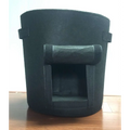 Black felt fabric planting bag with reinforced handles and rectangular window for potato planting bags set of 3