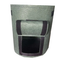 Gray felt fabric planting bag with black velcro straps and roll-top design for potato planting bags set