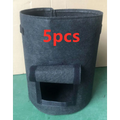 Dark gray felt fabric planting bag with rectangular opening and reinforced handles for potato planting bags set of 3