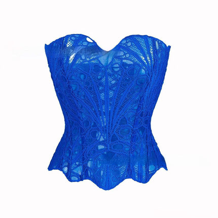 Sexy Hollow Out Corset Top Women Lace Double - layer Streetwear Party Club Corset Clothing - Royalessencelux