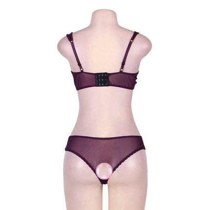 Sexy Lingerie Plus Size Ladies Sexy Lace Pajamas Three - point Suit - Royalessencelux