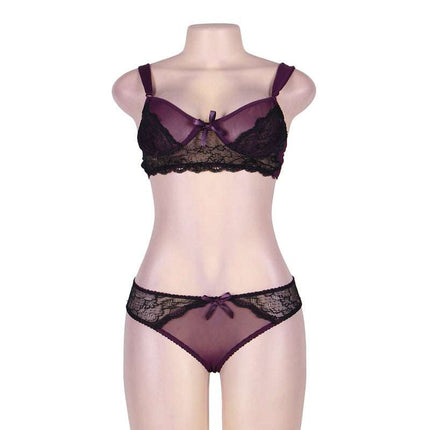 Sexy Lingerie Plus Size Ladies Sexy Lace Pajamas Three - point Suit - Royalessencelux