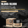 Beige and black matte jar of rajarola shilajit resin 50g dietary supplement with gold lettering for hormonal balance and nutrient absorption