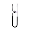 Silver black home smart fingerprint door lock featuring a silver u-lock with black rubberized grip and central keyhole