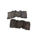 Silver bow pleated bb clip featuring hot rhinestone details with a shimmering black rhinestone bow and ruched texture