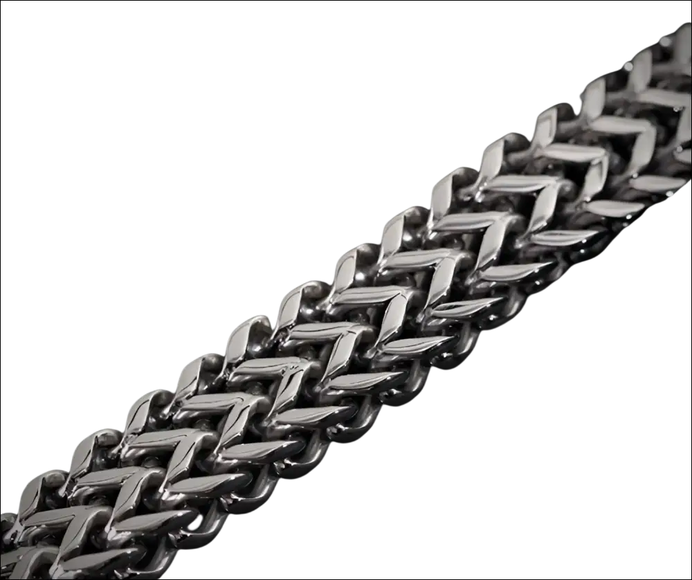Silver-toned stainless steel double dragon bracelet with bold interwoven chain link design for men and women