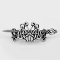 Silver celtic knot metal hair clip featuring intricate knotwork design in a silver-tone finish ideal for retro styling
