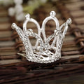 Silver childrens hair comb crown made of delicate silver adorned with sparkling crown rhinestone accessories