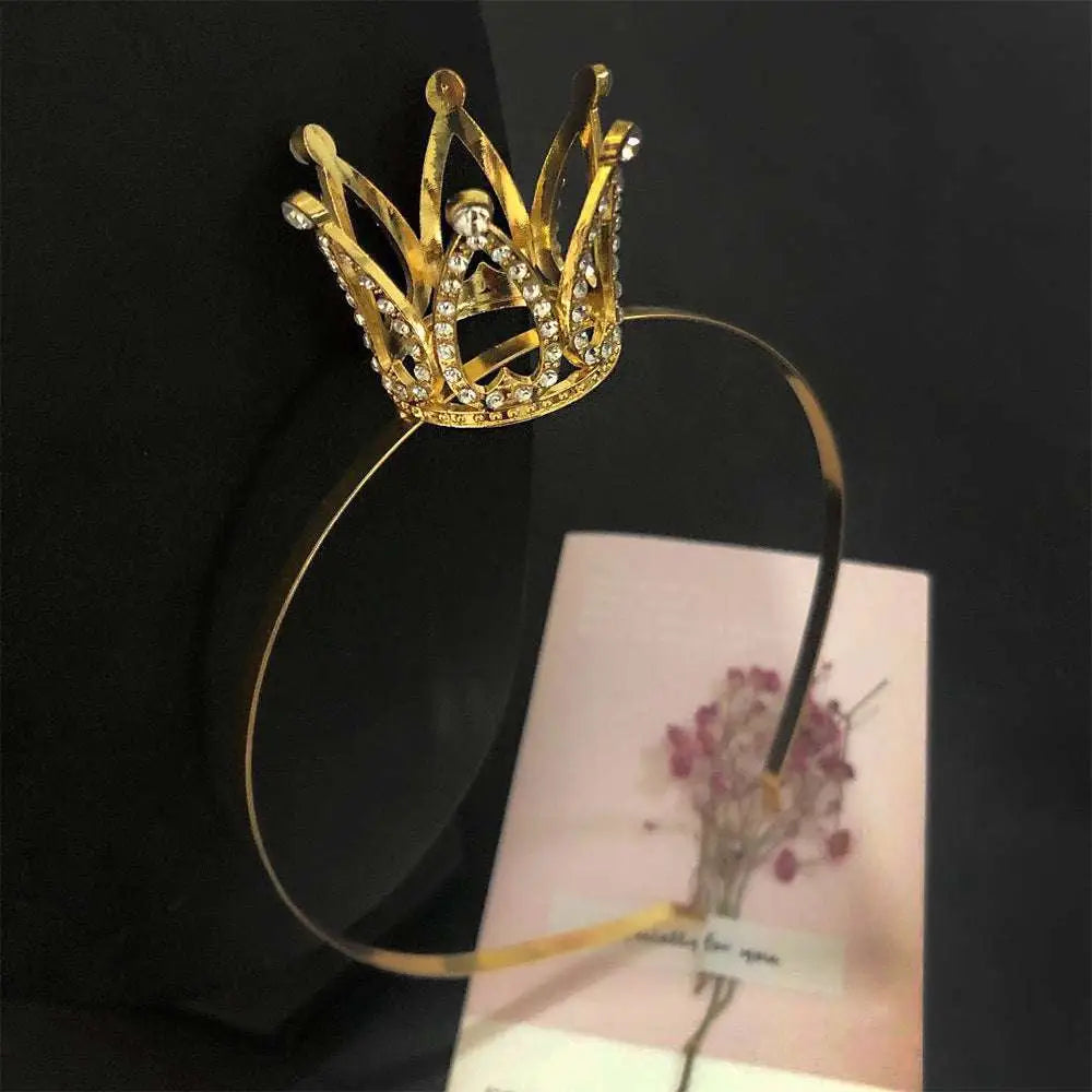Gold-colored hair comb crown adorned with sparkling rhinestones from silver childrens hair crown rhinestone accessories collection