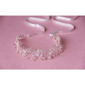 Delicate silver crystal bridal hair accessory featuring a silver-toned floral design with crystals and tiny pearls