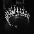 Silver crystal makeup headdress super beautiful crown with intricate leaf and crystal design for shooting wedding dress