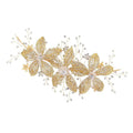 Gold-toned floral hair accessory with sparkling crystals and delicate wirework for silver flower rhinestone hair styles