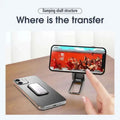 Silver magnetic bracket mobile phone holder with a sleek minimalist design and damping shaft structure for stability