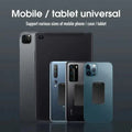 Silver magnetic bracket mobile phone holder with sleek minimalist design in matte black and gradient blue finishes