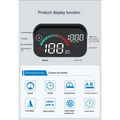 Silver metallic display car gps with black digital dashboard showing illuminated speedometer clock and gps features