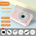 Pink plastic kids digital camera with white lens ring and rounded edges in silver portable ccd digital camera for students