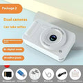 White plastic silver portable ccd digital camera for students with dual digital kids cameras and circular lens