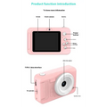 Pink children’s ccd digital camera with white lens ring and rounded edges for portable ccd digital use