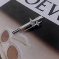 Silver claw-shaped y2g star hairpin in silver with clear crystal accents perfect for hot girl y2g styling