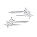 Silver star y2g hairpin featuring clear cubic zirconia stones in a sleek modern design for hot girl y2g looks