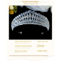 A silver super flash zircon crown tiara sparkling with clear faceted crystals in an elegant arching pattern