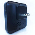 Black plastic wireless wifi security doorbell smart with built-in power plug and speaker grille wall-mounted view