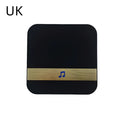 Black rectangular media player with gold stripe and blue note logo for doorbell smart wireless wifi security use