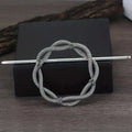 Silver viking barrettes featuring a twisted woven mesh design in silver-toned female viking alloy style