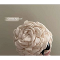 Simple graceful barrettes featuring cream fabric rose hair with layered ruffled petals for elegant styling