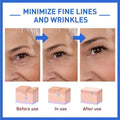Skin luxury anti-aging neck cream by glo vous derm shown with before and after fine line reduction comparisons