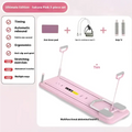 Sky gray multifunctional household abdominal wheel with pink multifunctional abdominal board gray foot pads and handles
