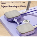 Purple sky gray multifunctional household abdominal wheel with gray textured foot platforms and digital display for exercise