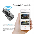 Black and silver sleek dash cam with wi-fi module for night vision recording in fhd1080p cam night vision model