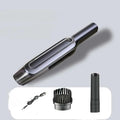 Sleek gray and black cordless handheld vacuum cleaner with a short suction head and modern portable design