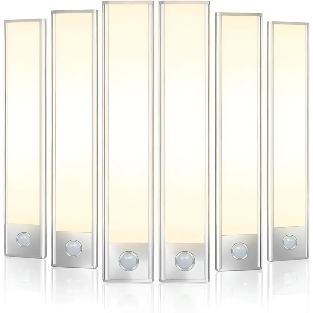 Slim motion sensor led cabinet lighting with white led motion and light sensor and sleek slim design for stairs